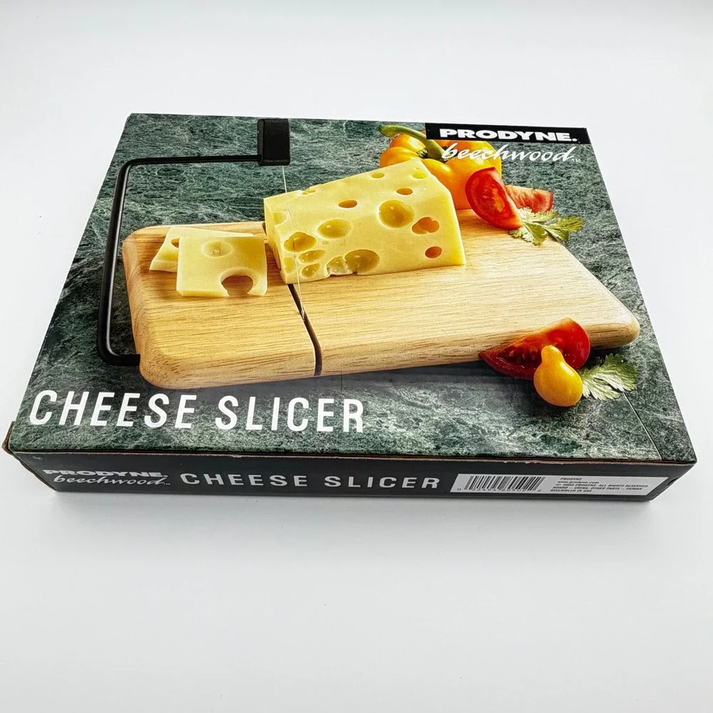 Prodyne Beechwood Cheese Slicer Board Stainless Steel Wire 805-B New‎